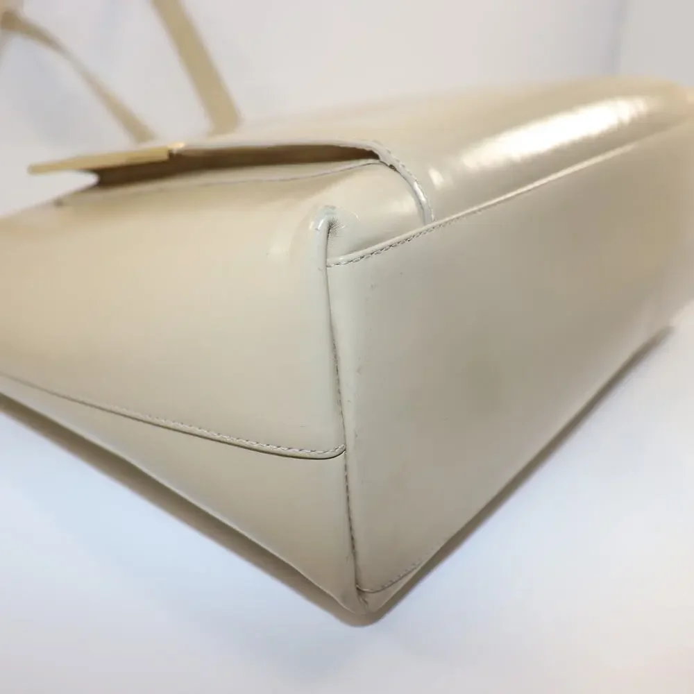 Vintage Gucci Smooth Leather Tote in Cream‎ – Rare Design, Beautiful Condition